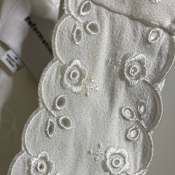Reformation Marlena Embroidered Eyelet Top in Gossamer - Picture 8 of 9